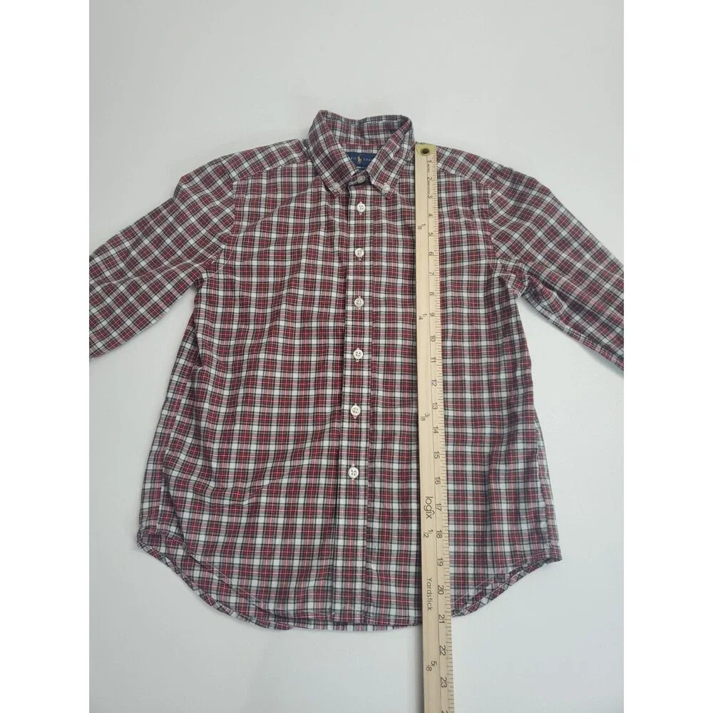 Ralph Lauren Boy's‎ Short Sleeve Button Casual Plaid Natural Fit Shirt, S (8)